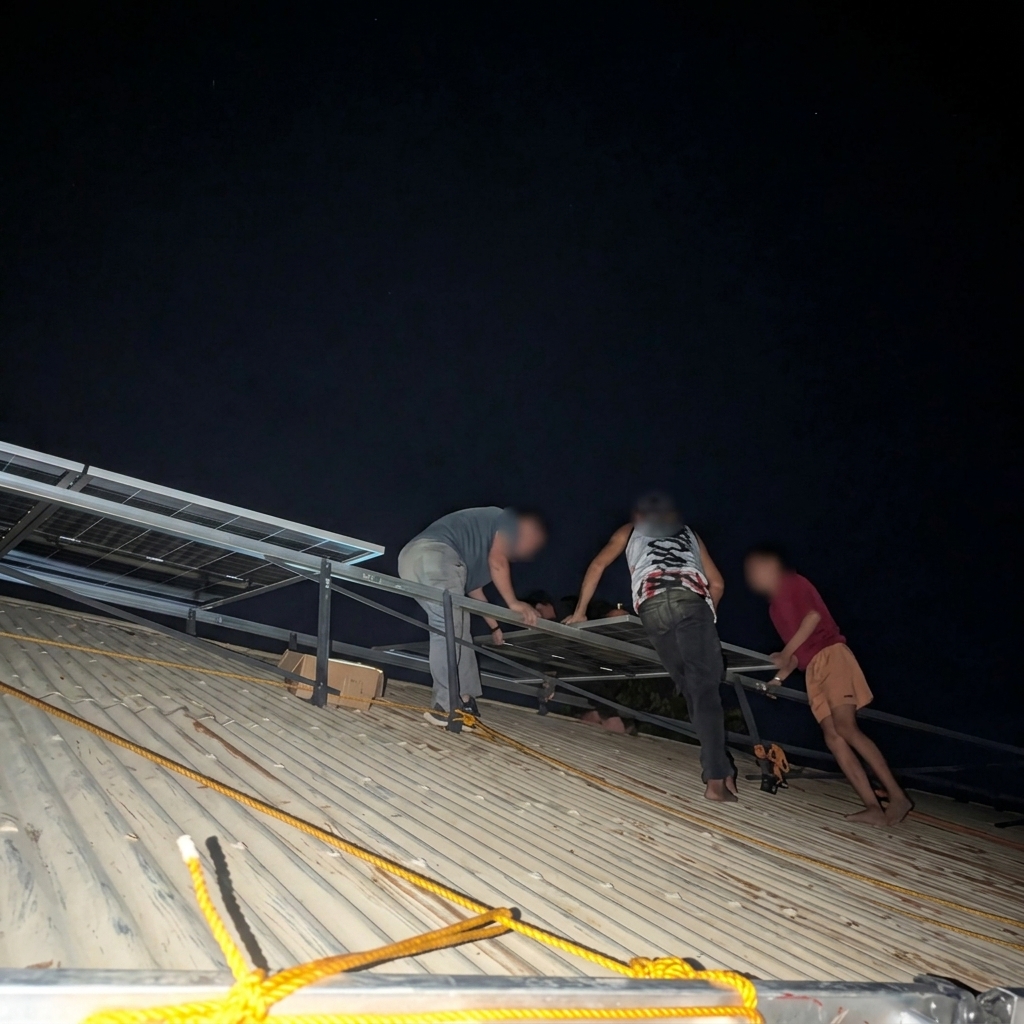 Eugene & Jessica night install finish